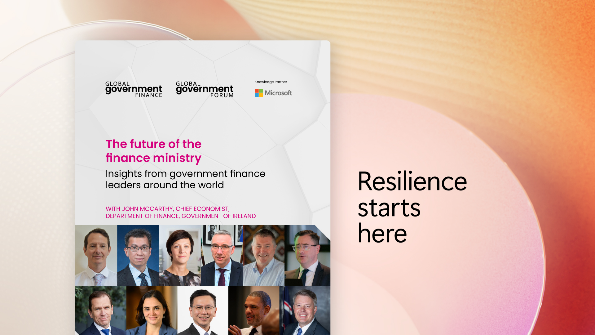 The future of the finance ministry reasearch cover featuring multiple executive headshots