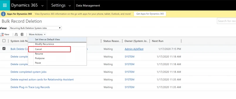 More Actions screenshot