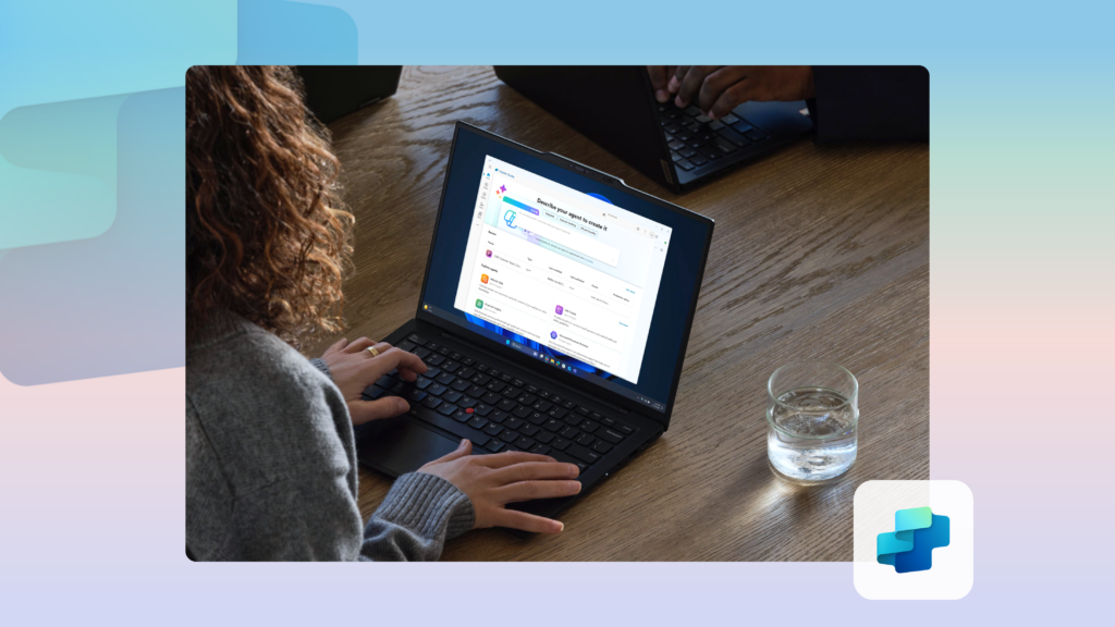 A woman working in Copilot Studio