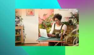 Person working on a computer laptop.