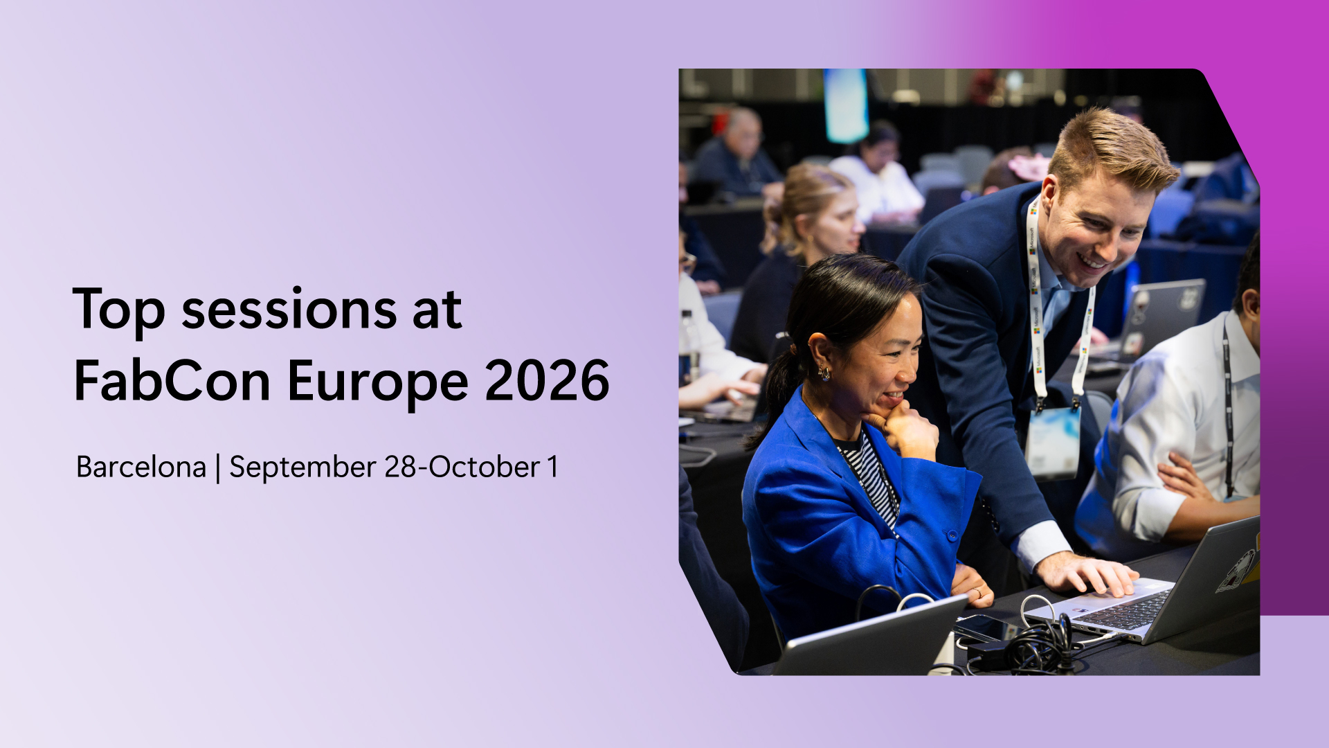Top sessions at FabCon Europe 2026 alongside a graphic of a summit