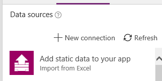 Add static Excel table