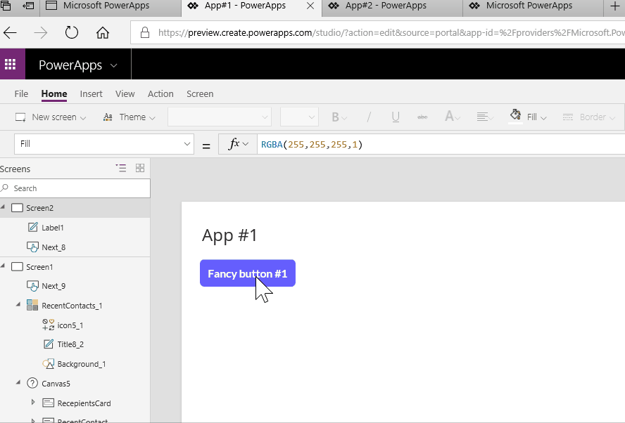 Looping video showing copying using Ctrl+c to copy controls and Ctrl+v to paste controls.