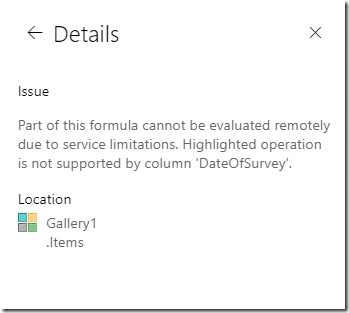 Chevron on the error to see additional details.