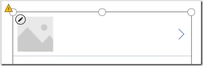 Error or warning in the App checker list.