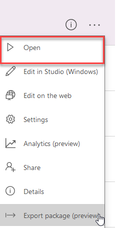 PowerApps ellipses menu