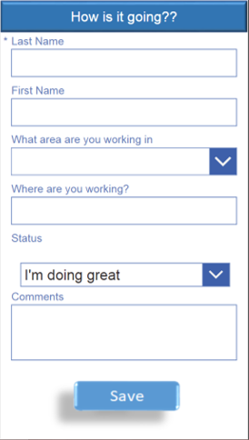 Hurricane Harvey volunteer status check - app screenshot