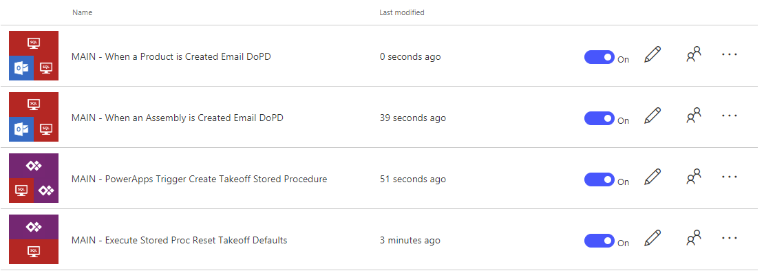 Screenshot of Microsoft Flow