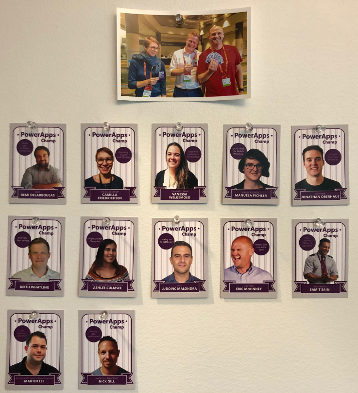 Playing card collection of Microsoft Power Platform champs