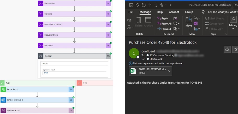 Screenshot of Power Automate flow.