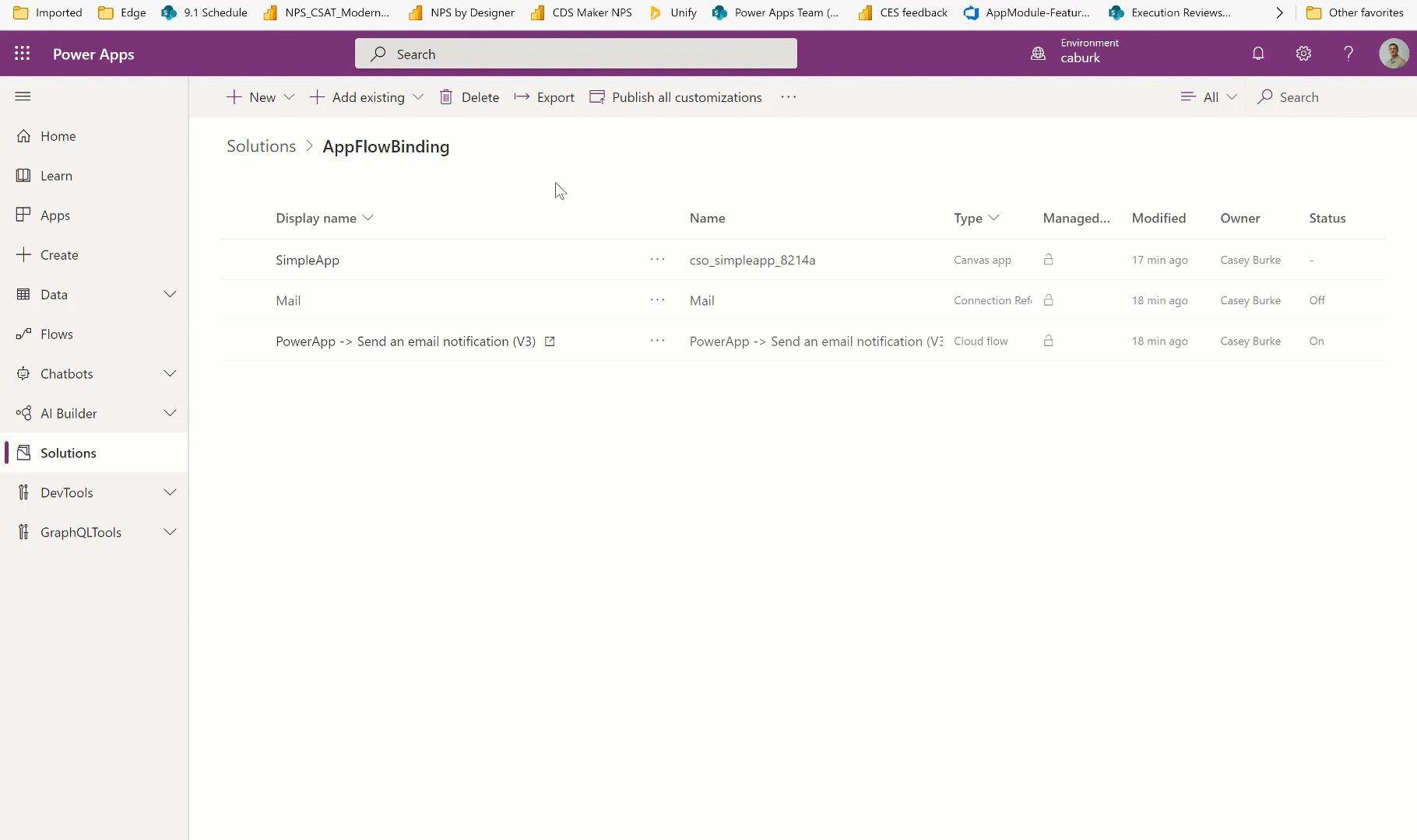 Button triggered flow