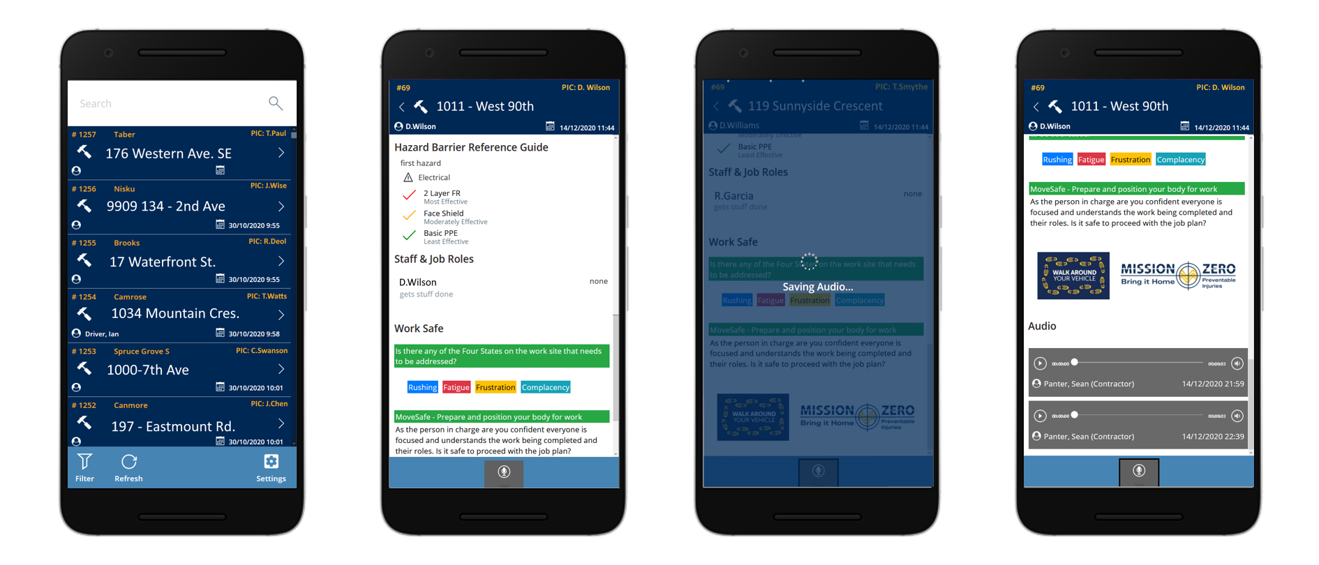 Screenshots of IPP app running on mobile device