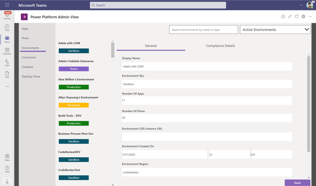 CoE Starter Kit - Browse inventory with the Power Platform Admin View