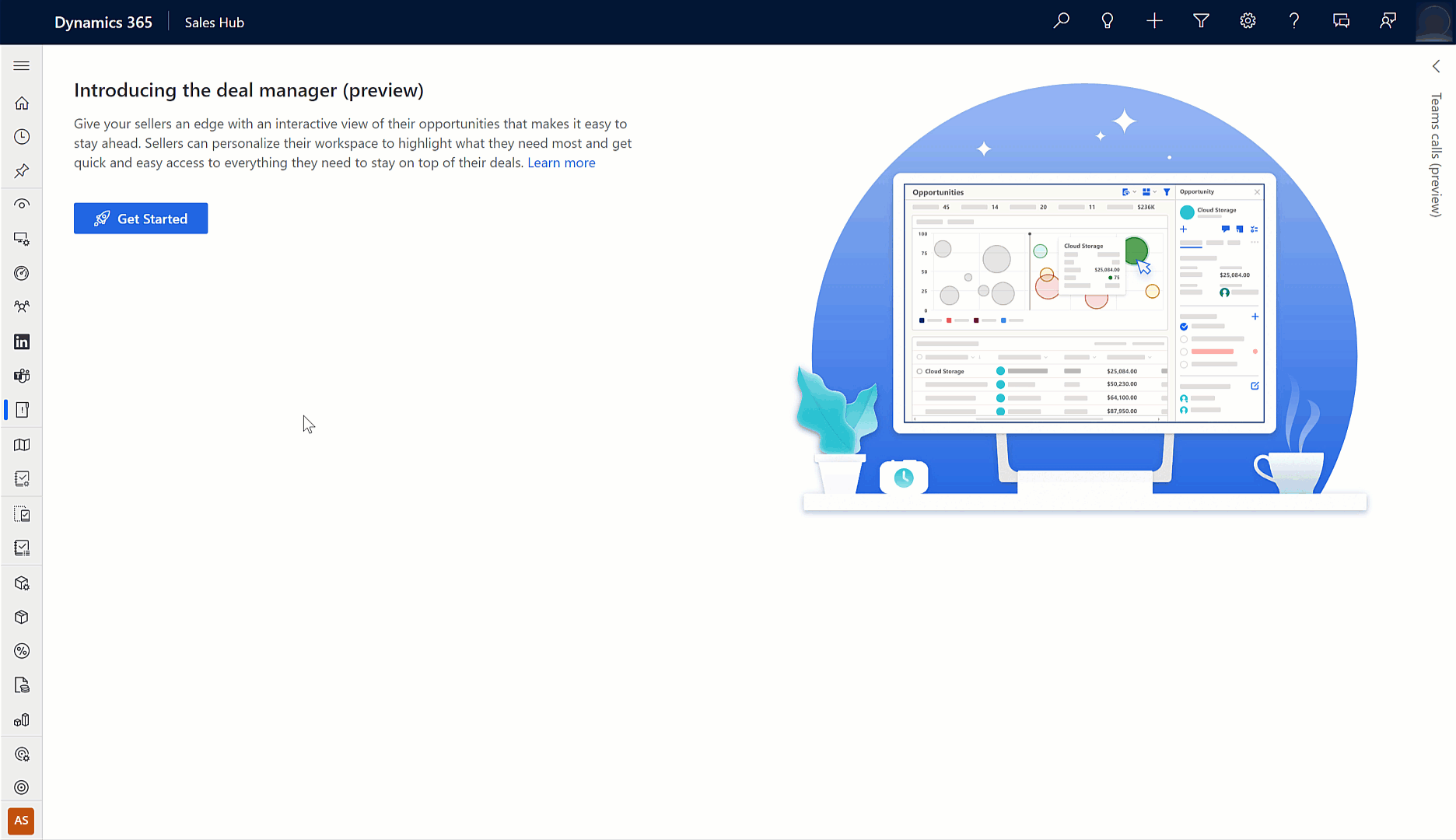 Enabling and disabling Deal manager (preview) using settings