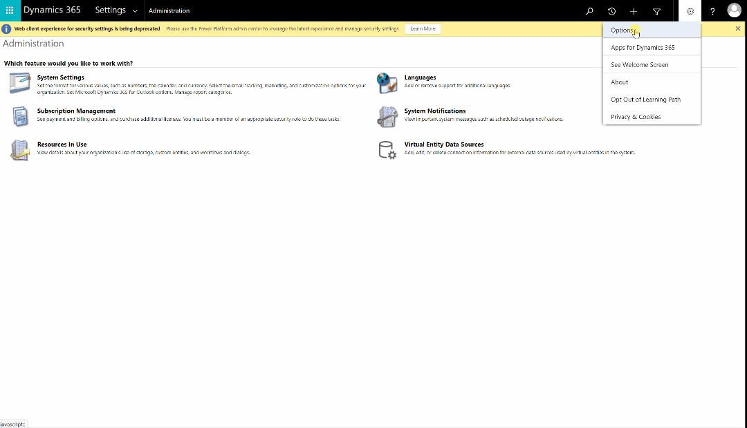 Update language via user settings