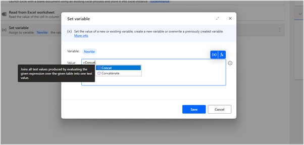 IntelliSense capabilities in desktop flows