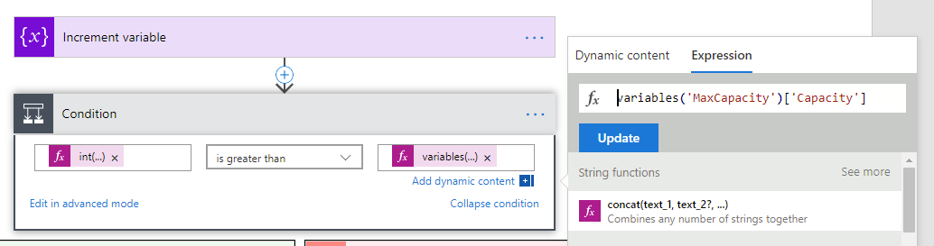 Compare item against stored variable