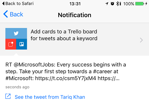 Notification on the phone