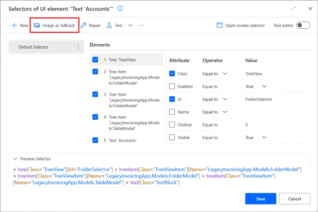 Image fallback for UI elements