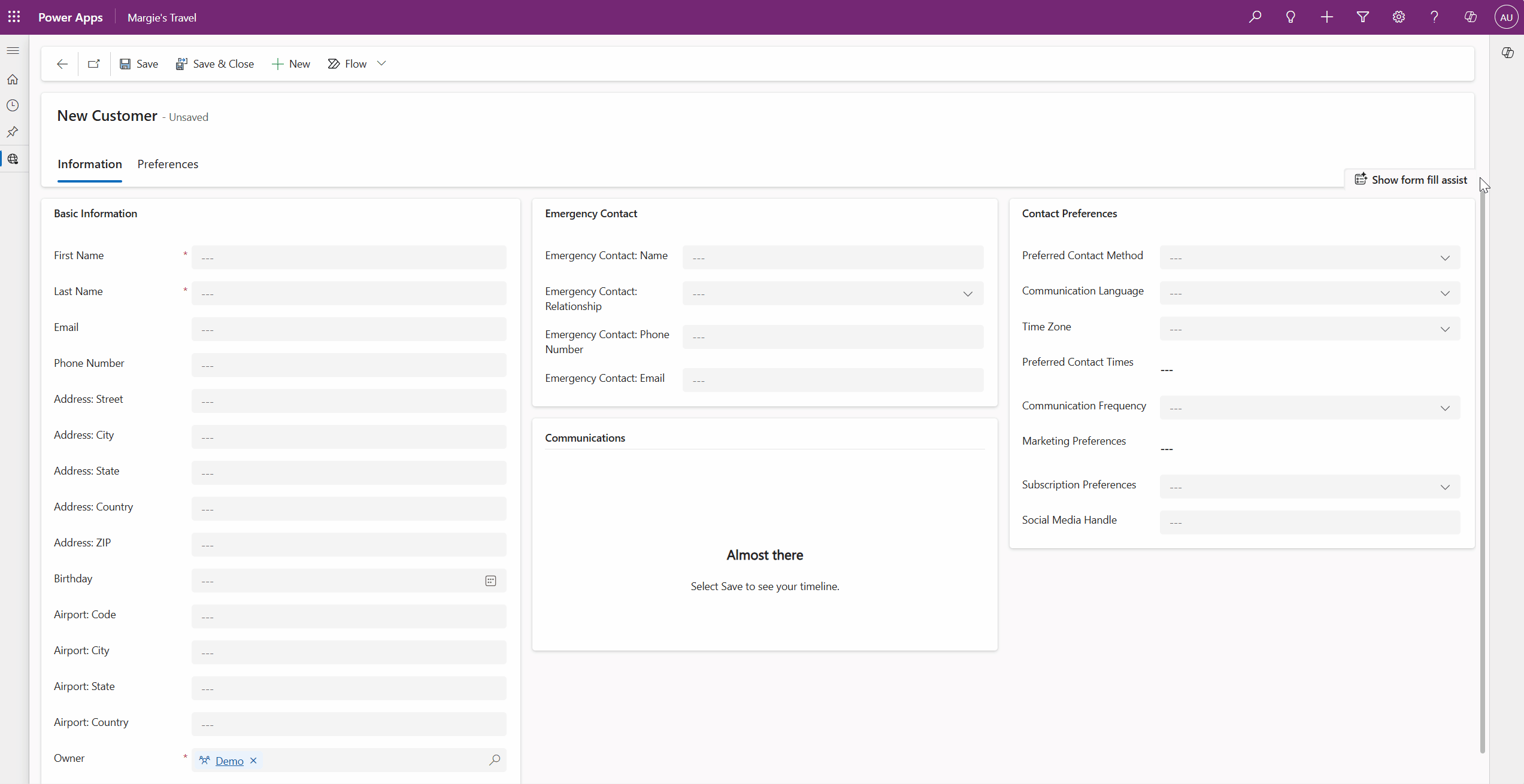 A user in an app adding a document and an email to the form-fill bar and accepting the form suggestions.
