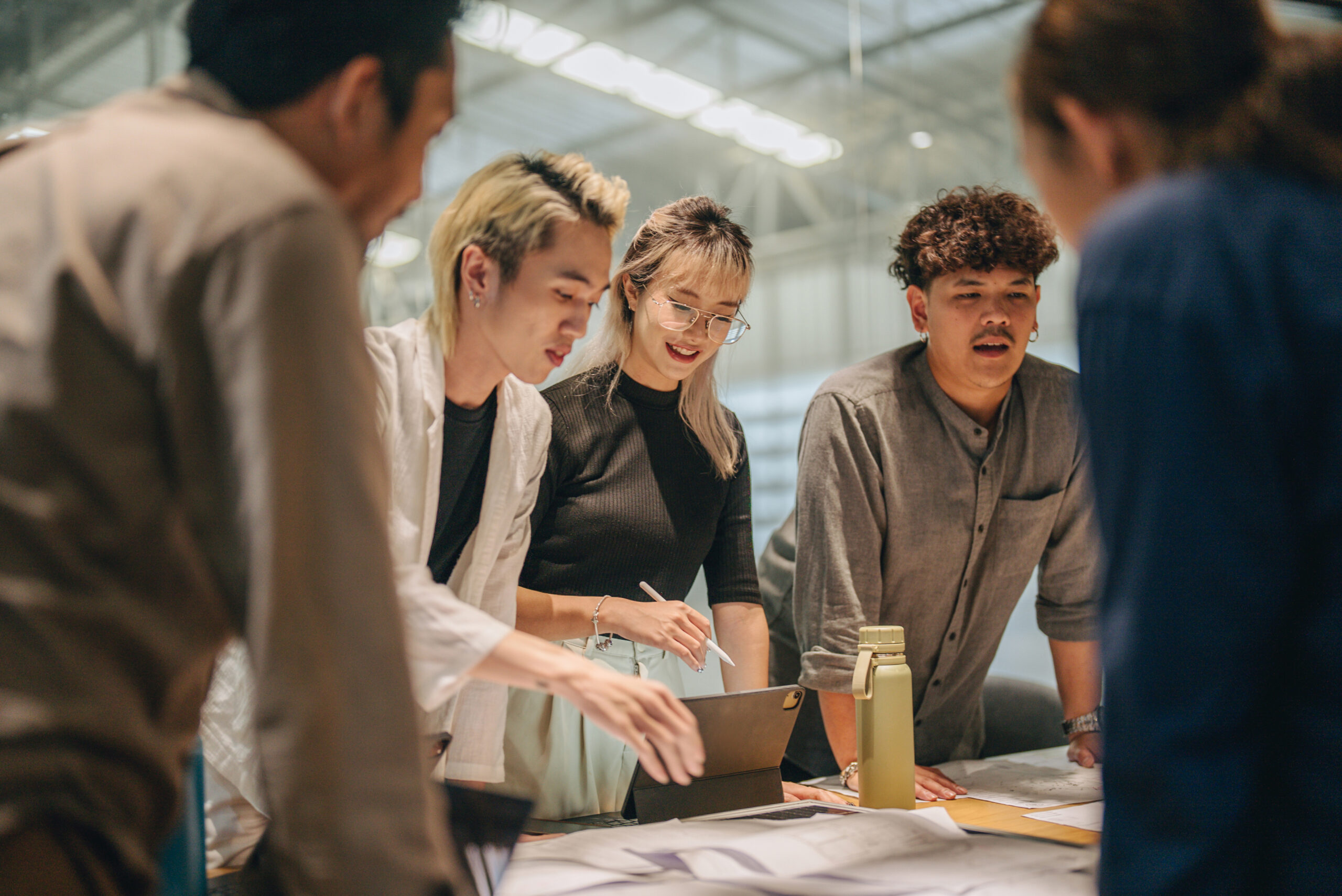 A group of people around a table