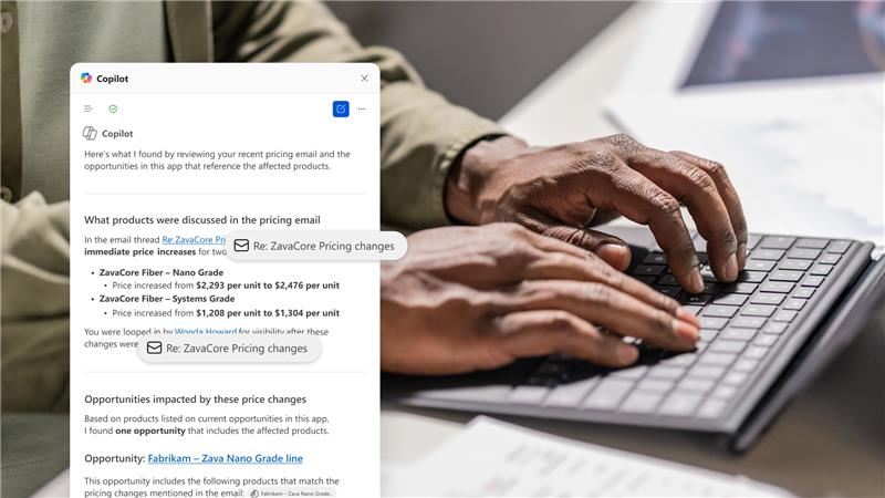 A decorative image of someone working on a keyboard