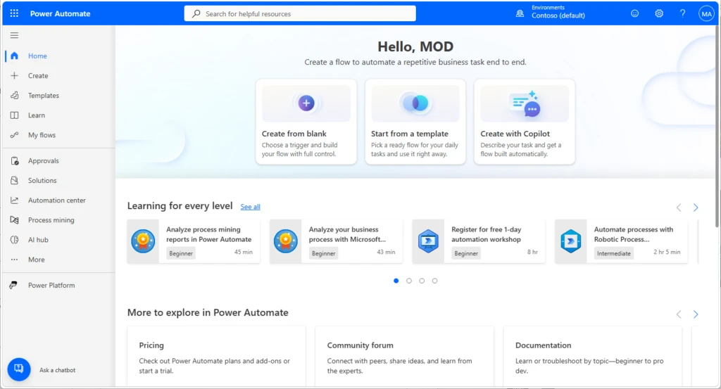 Power Automate screenshot