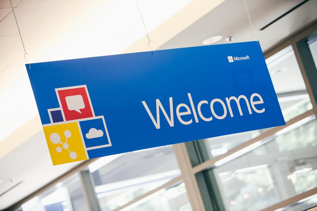 a sign above a store