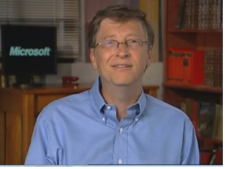 Bill Gates in a blue shirt