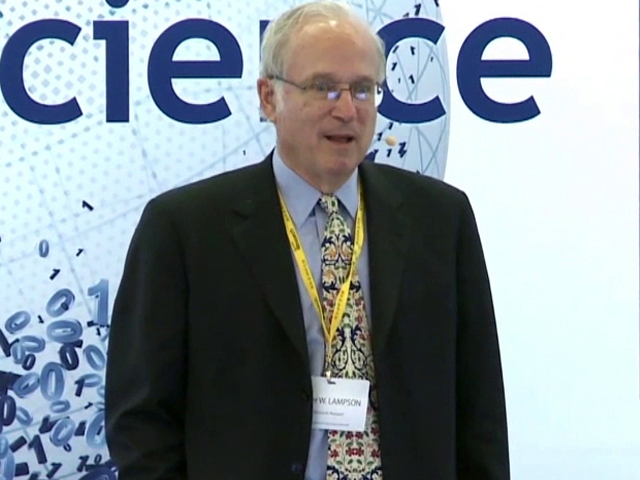 Butler Lampson wearing a suit and tie