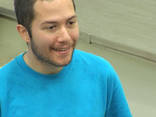 a person in a blue shirt