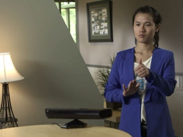 a person standing in a room