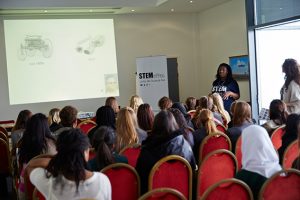 a group of people in a room