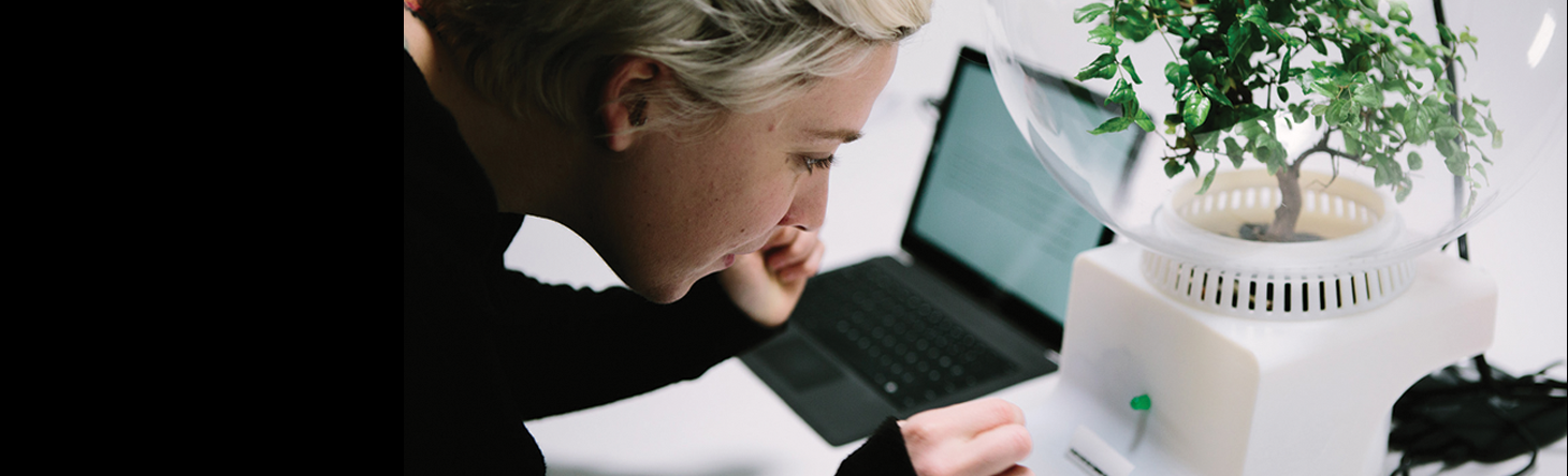 Photo of researcher studying a response from Florence