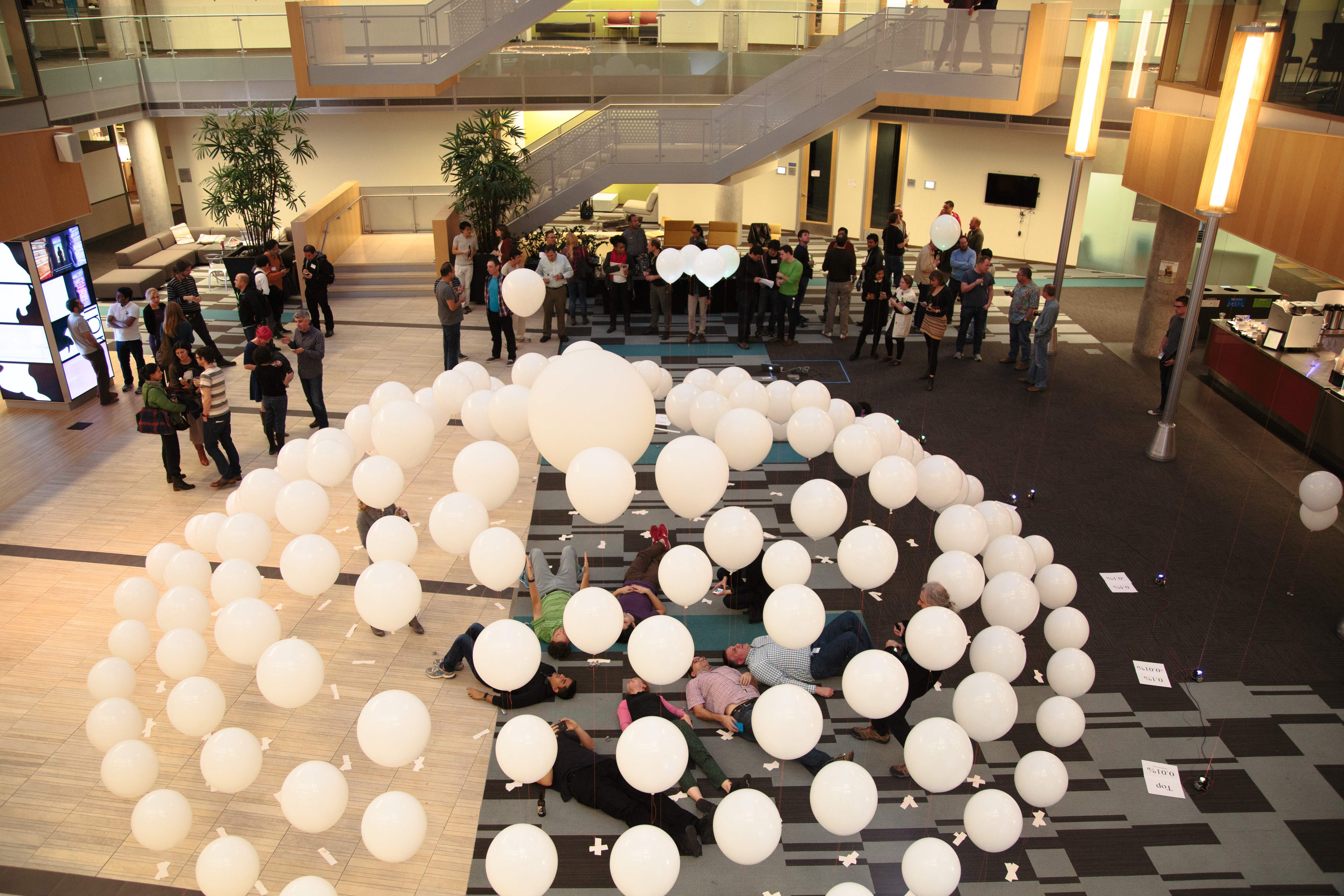 Disparity installation overview with balloons