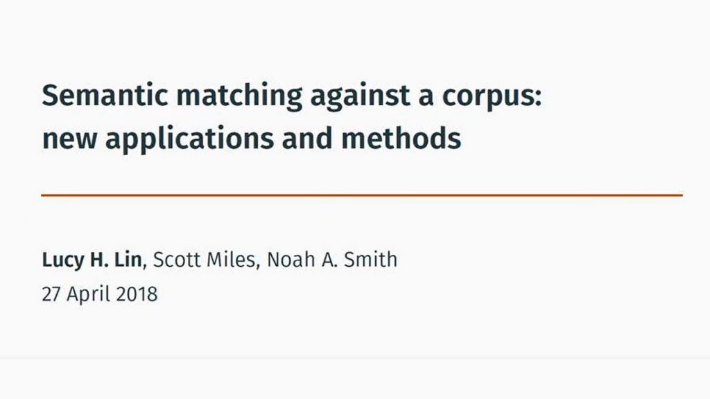semantic matching against a corpus STILL