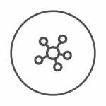 element icon - spoke with large circle connected to smaller circles