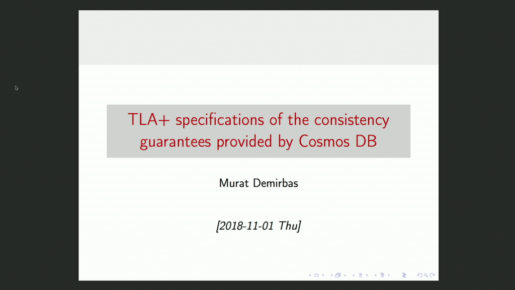 TLA+ Specifications of the Consistency Guarantees Provided by Cosmos DB