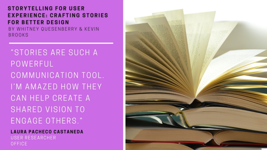 Graphic artwork of book open with quote next to it