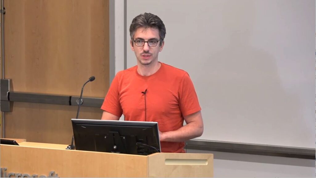 Andrea Montanari from Stanford University giving a talk at the Microsoft Research AI Institute “Geometry of Deep Learning” 2019 Workshop