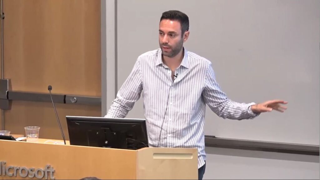 Emmanuel Abbe from Princeton and EPFL giving talk at Microsoft Research's AI Institute “Geometry of Deep Learning” 2019 Workshop