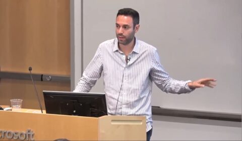 Emmanuel Abbe from Princeton and EPFL giving talk at Microsoft Research's AI Institute “Geometry of Deep Learning” 2019 Workshop