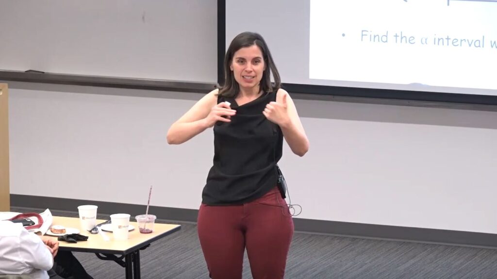 Nina Balcan from CMU giving a talk at Microsoft Research's AI Institute “Geometry of Deep Learning” 2019 Workshop