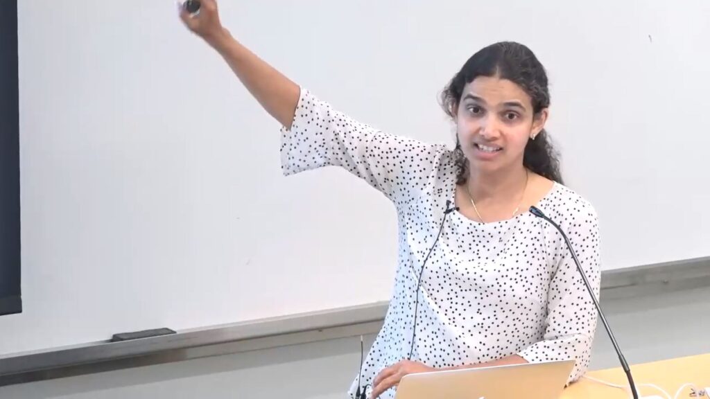 Rashmi Vinayak giving talk on Resource-Efficient Redundancy for Large-Scale Data Processing and Storage Systems at Microsoft Research