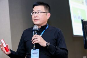 a man holding a microphone