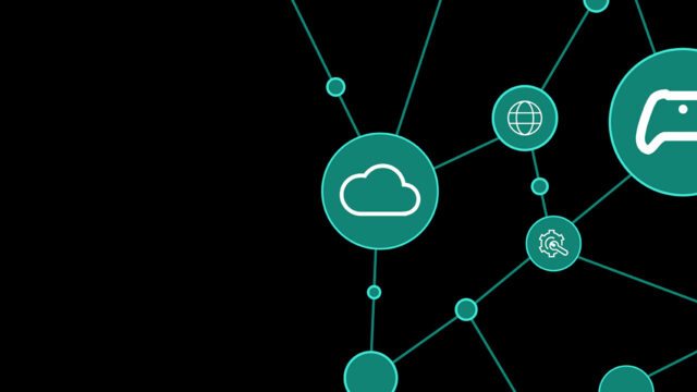 white illustrations of a cloud, game controller, gear, brain, and mouse in green circles on a black background for Microsoft Research & XBOX's AI and Gaming Research Summit