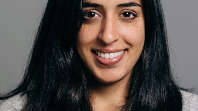 a close up of Saleema Amershi