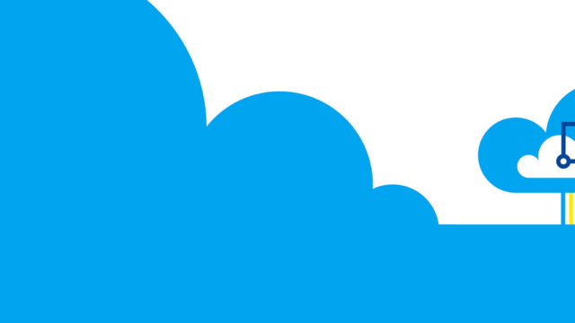 illustration of clouds within a cloud connected by data points with a rainbow of colored lines shooting downward