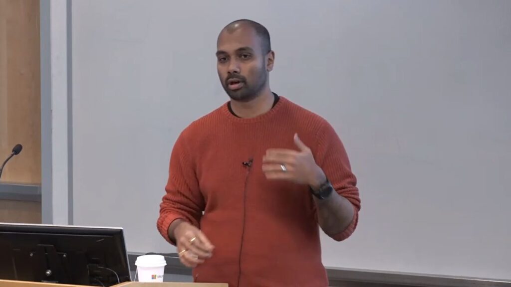 Debadeepta Dey giving talk at Microsoft Research