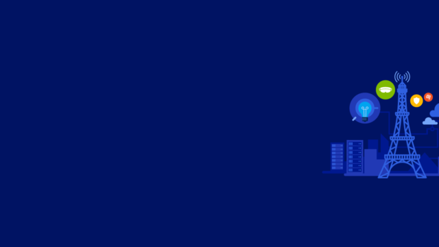 illustration of data storage and cloud storage around the Eiffel tower